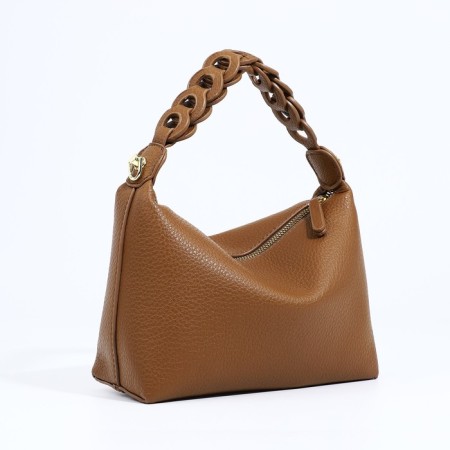 Baget bag with zipper, brown color-2