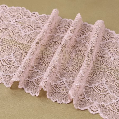 Lace elastic fabric, 180 mm × 2.7 ± 0.5 m, powder color-1