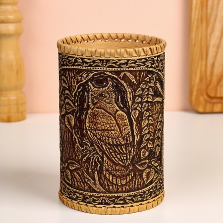 TUES "Eagle owl", 10x10x17cm, birch bark-2