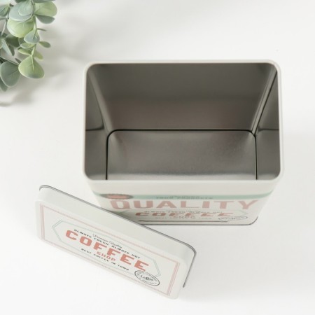 Rectangular Metal Casket "Best Coffee" 7.8x12.2x18.6 cm-4