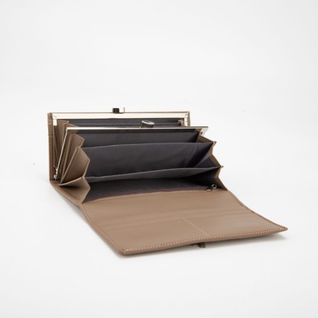 Women's wallet on magnets, khaki color-2