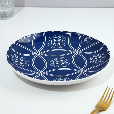 Ceramic plate "Morocco", 22.5 cm, blue color-4