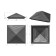 PPK cap to a column column, 2 × 2 bricks, 53.5 × 53.5 × 4.3 cm, graphite, “flexible tile”