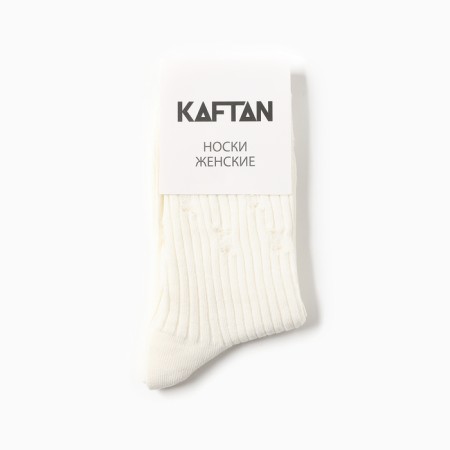 Women's socks kaftan torn into a rib size 36-40 (23-25 ​​cm), white-3