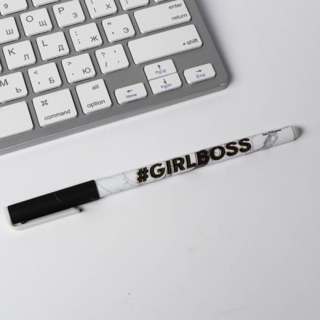 Handle Blood Blue Paste 0.7 mm with a cap Girl Boss plastic software, price for 1pc-1