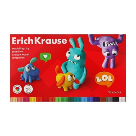 Plasticine 18 colors, 324 g, Erichkrause "Jolly Friends", with a stack, in cardboard packaging-1