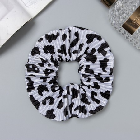 Hair elastic band "Orbit" Stains, 12 cm, black and white-1