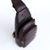 Male sling bag, artificial leather, brown color