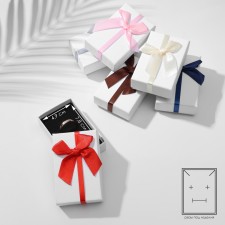 Gift box for the “bow” minimalism, 5 × 8 (the size of the useful part is 4.9 × 7.8 cm), the color of mix
