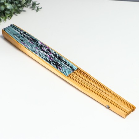 Fan bamboo, textile h = 50 cm "sakura" blue-5