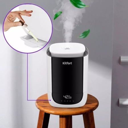 Air humidifier KT-2877-2, ultrasound, 25 watts, 4.6 l, 30 m2, black and white-4