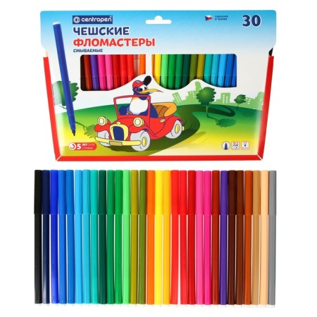 Fleeters 30 colors 1.8 mm centropen 7790 "Penguins", plastic envelope, line 1.0 mm