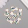 Decor for creativity metal, enamel "White cat with flowers" 2.5x1.6 cm