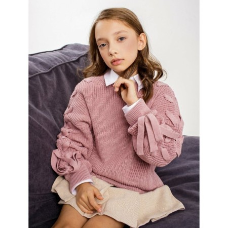 Свитер для девочки Amarobaby Knit Wear, рост 128 см, цвет пудровый-12