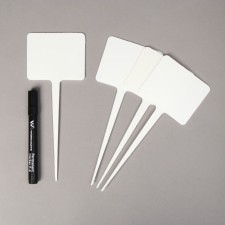 Garden signs for marking, 22 cm, with marker, set of 8 pcs., Plastic, white