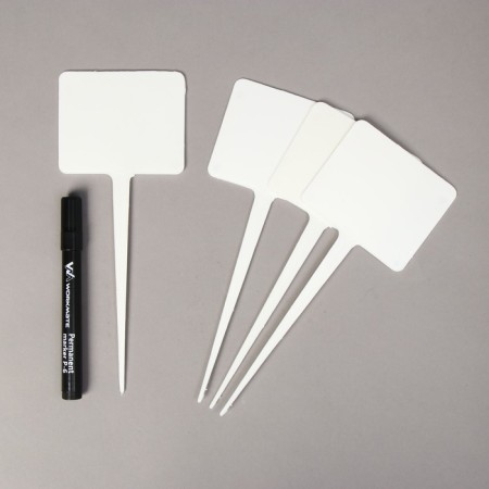 Garden signs for marking, 22 cm, with marker, set of 8 pcs., Plastic, white