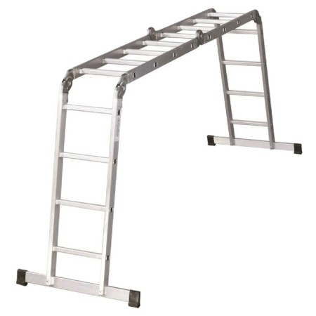 Enkor 69678 staircase, telescopic, aluminum, 4 x 4 steps
