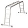 Enkor 69678 staircase, telescopic, aluminum, 4 x 4 steps