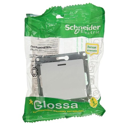 Glossa switch Sche GSL000163, 10 A, 1 key, hidden, backlight, white color-2