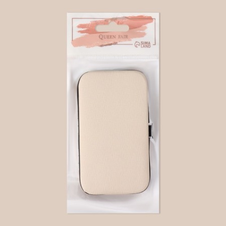 Manicure set, 7 items, in case, beige/pink gold color-6