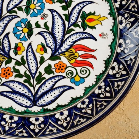 Largan Rishtan ceramics "Flowers", 32 cm, blue-2