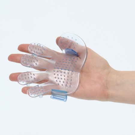 Rubber massage brush on hand, blue-3