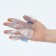 Rubber massage brush on hand, blue