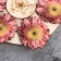 Hot "pink flower" stand, 20x20 cm, wood mix