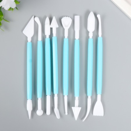Tool for modeling plastic set 8 pcs 15.5 cm mix