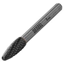Борфреза Denzel, тип H, по металлу, твердосплавная, элипсообразная, 8 мм