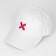 Women's cap YES/No, with tape, white color, rr 56