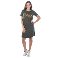 CHARMING tunic, size 50, khaki color