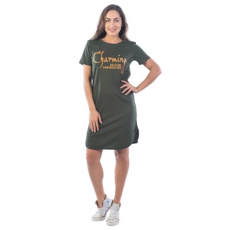 CHARMING tunic, size 50, khaki color