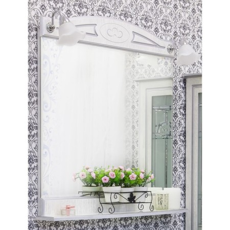 Sanflor mirror "Adele 82", white color/patina silver