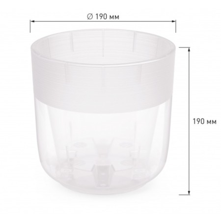 Kashpo for flowers with an insert "Linel", 4.5 l, d = 19 cm, h = 19 cm, transparent-3