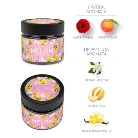 Aromatic candle in the bank "Juicy melon", owl wax, 80 g-1