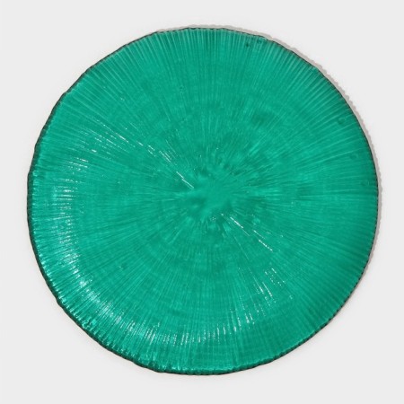 Glass plate "fireworks", d = 15.5 cm, emerald color-2