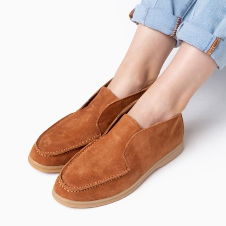Mokasins are female, dark beige, size 37-2