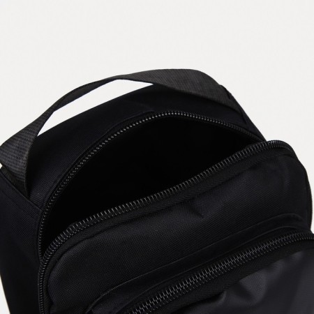 Male sling bag from textiles, black color-7