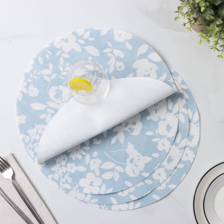 A set of serving napkins on the table “Watercolor. Circle ", 4 pcs, d = 38 cm, blue color-4