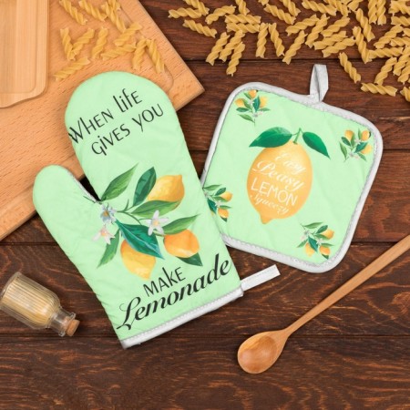 The kitchen set of the share of Lemon, a severity 17*17 cm, mittens 26*16 cm, 100% p/e