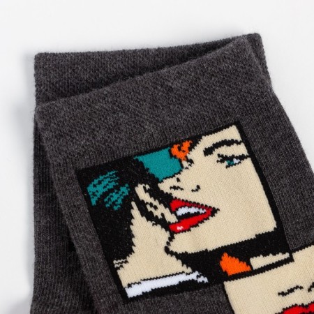 Women's socks, dark gray color, size 23-25-2