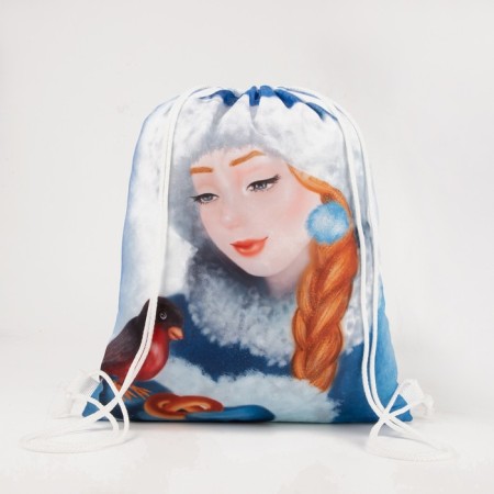 New Year's bag on the lace, the color is blue/multi -colored-1