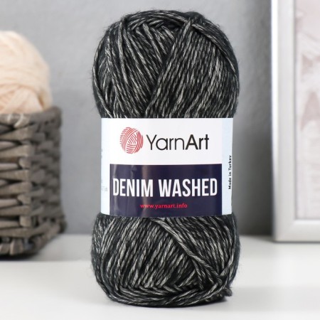 Yarn "Denim Washed" 30% acrylic 70% cotton 130m/50g (923 black melange)