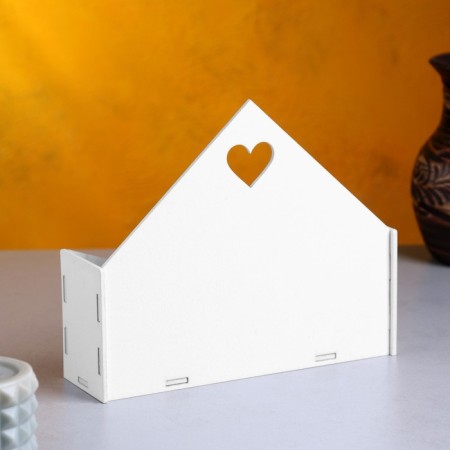 Kashpo wooden 21 × 6 × 18 cm envelope "Good heart", white give beautifully-1