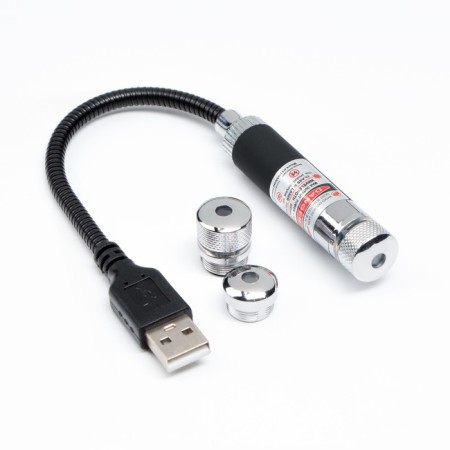 Laser pointer, 650 nm, 2 nozzles, USB. Red beam-1