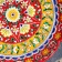 Largan Rishtan ceramics "Flowers", 32 cm, red, corrugated
