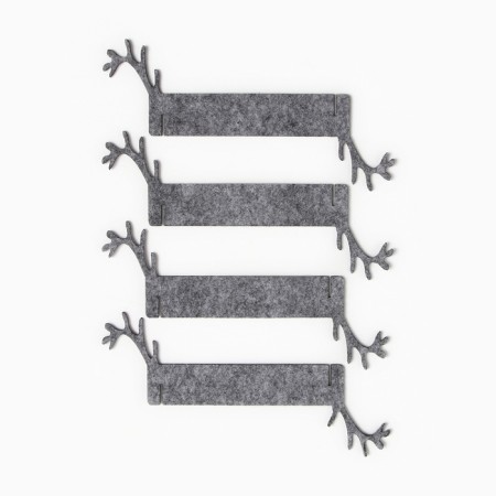 Set of decorative. Kolets for napkins "Deer" color -gray 4pc 15*5cm, 100%p/e felt-1