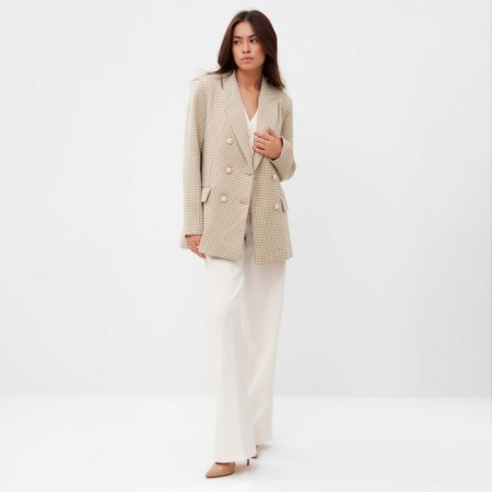 Jacket female double -breasted mist p. 42, beige/white-1