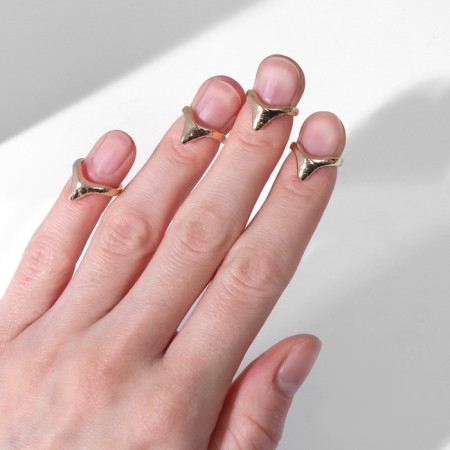 Ring set 4 pieces "claws", size mix, color gold-3